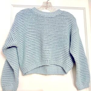 Mint colored chunky knit sweater